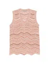 D Exterior Chevron-knit Metallic-thread Top In Multi