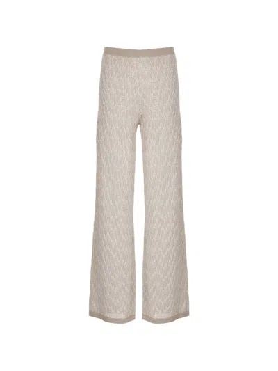 D Exterior D.exterior Patterned Palazzo Pants In Gray