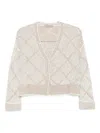 D Exterior Classic Knit Sweater With Relaxed Fit And Round Neckline In White