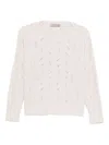 D Exterior Classic Knit Sweater With Soft Texture In Neutral