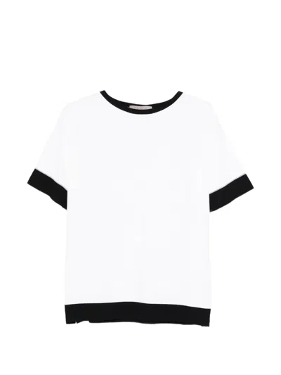 D Exterior Contrast-trim T-shirt In White