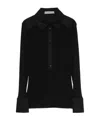 D Exterior Contrast-panel Button-up Blouse In Black