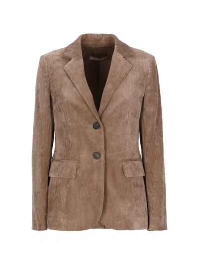 D Exterior D.exterior Corduroy Single-breasted Blazer In Brown