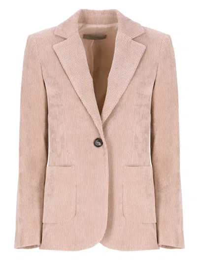 D Exterior Corduroy Blazer In Pink