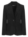 D Exterior Corduroy Welt-pocket Blazer In Black