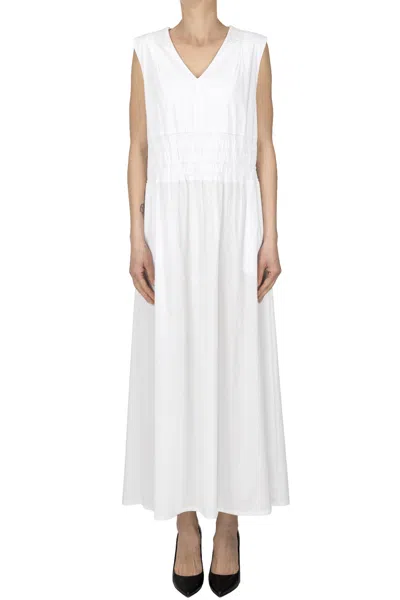 D Exterior Cotton Dress In White