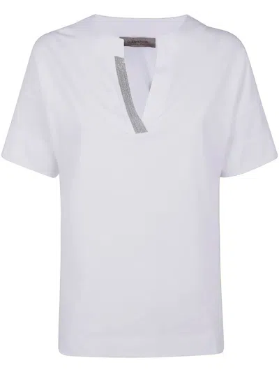 D Exterior D. Exterior Cotton Jersey Chain Drop Polo In White