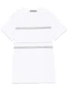 D Exterior D. Exterior Cotton Jersey Chain Drop T-shirt In White