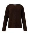 D Exterior Crew Neck Long Sleeve Sweater In Brown