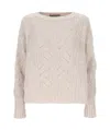 D Exterior Crew Neck Long Sleeve Sweater In Neutral