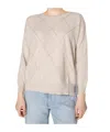 D Exterior Crew Neck Long Sleeve Sweater In Pink