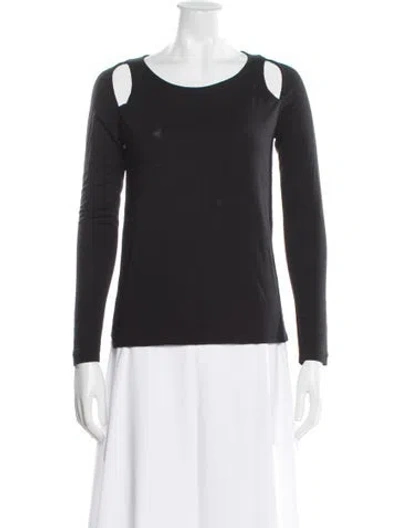 Pre-owned D Exterior Crew Neck Long Sleeve Top In Black