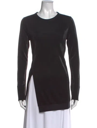 Pre-owned D Exterior Crew Neck Long Sleeve Top In Black