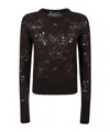D Exterior Crew Neck Long-sleeved Sweater In Black