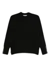 D Exterior Crew Neck Long-sleeved Sweater In Black