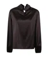 D Exterior Cutout Detail Blouse In Black