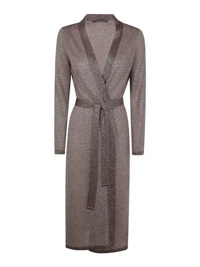 D Exterior Degrade Lux Long Cardigan In Nude & Neutrals