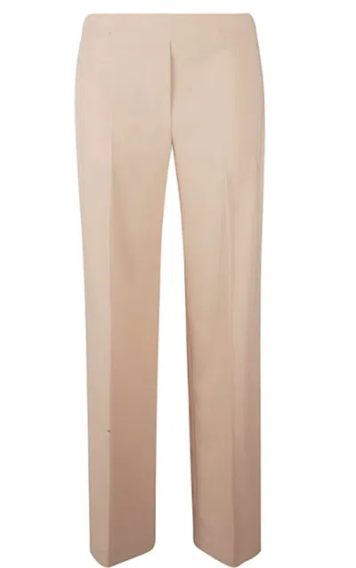D Exterior D.exterior Beige Central Pressed-crease Trousers In Transparent