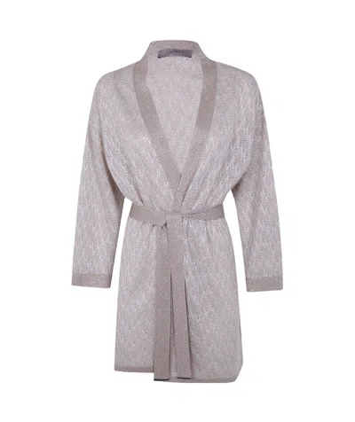 D Exterior D.exterior Belted Long Cardigan In Brown