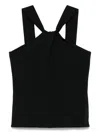 D Exterior Dexterior Twisted Back Top In Soft Viscose Blend In Black