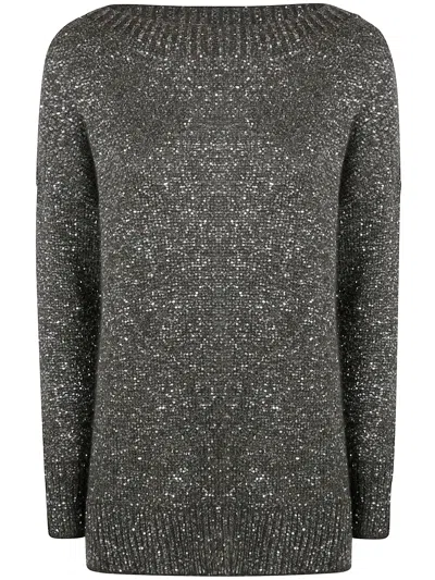 D EXTERIOR D.EXTERIOR BOATNECK SEQUINS SOFT LONG SWEATER