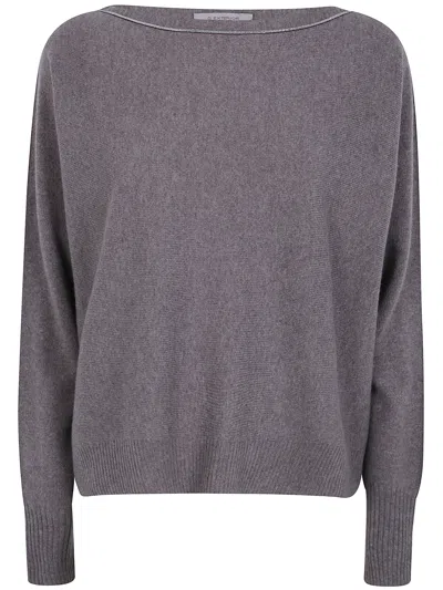 D Exterior D.exterior Cashmere Merino Round Neck Sweater In Purple