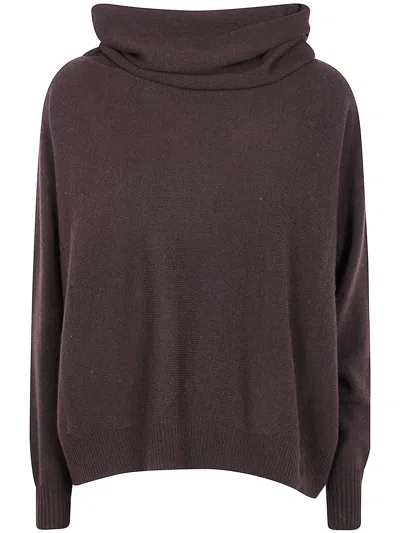 D Exterior D.exterior Cashmere Merinos High Neck Oversized Sweater In Purple