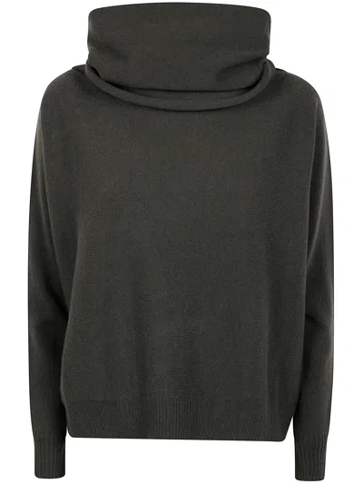 D Exterior D.exterior Cashmere Merinos High Neck Oversized Sweater In Gray