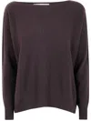 D Exterior D.exterior Cashmere Merinos Oversized Boatneck Sweater In Brown