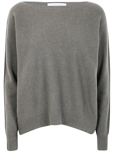 D Exterior D.exterior Cashmere Merinos Oversized Boatneck Sweater In Gray