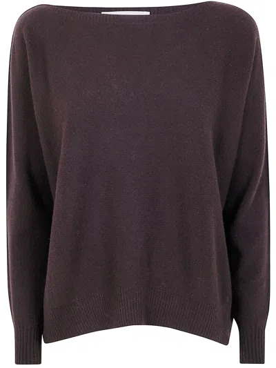 D Exterior D.exterior Cashmere Merinos Oversized Boatneck Sweater In Purple