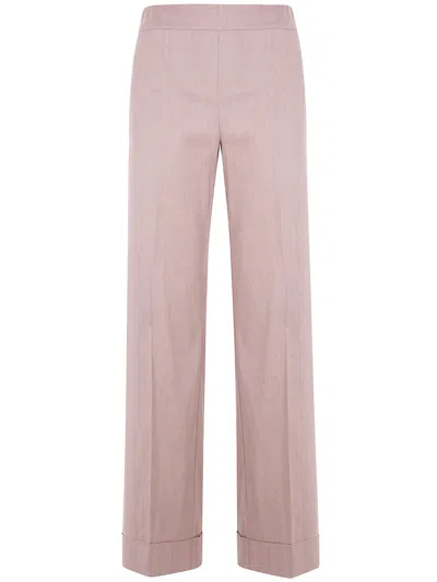 D Exterior D.exterior Changing Linen Straight Trousers In Pink