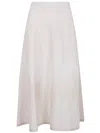 D Exterior D.exterior Chevron Lux Flared Skirt In White
