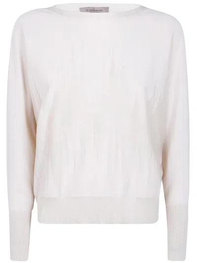 D Exterior D.exterior Chevron Lux Long Sleeves Kimono In White