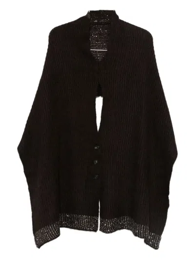 D Exterior Button-down Embellished Coat In Brown
