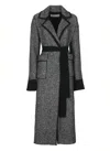 D Exterior Wool Double-breasted Coat In Black