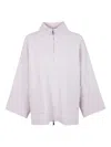 D Exterior Ribbed-panel Zip-front Coat In Pink