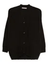 D Exterior Button-up Gray Knit Sweater With V-neckline In Gray
