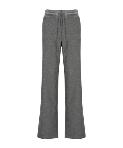 D Exterior D.exterior Drawstring Knit-waist Pants In Gray
