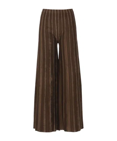 D Exterior D.exterior Elastic Waist Wide-leg Pants In Brown