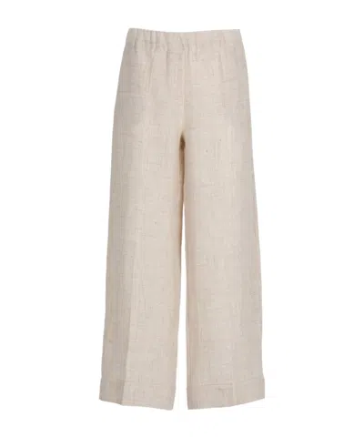D Exterior D.exterior Elastic-waist Wide-leg Pants In Brown