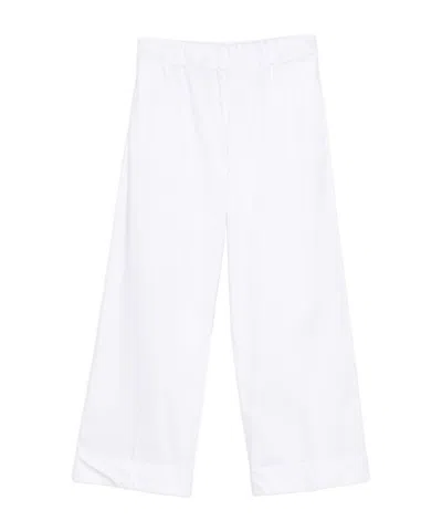 D Exterior D.exterior Elastic-waist Wide-leg Pants In White