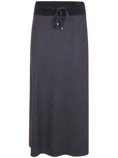 D Exterior D.exterior Flannel Flared Skirt In Gray