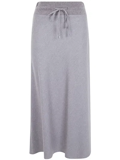 D Exterior D.exterior Flannel Flared Skirt In Brown