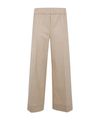 D Exterior D. Exterior Soft Flanel Wide Leg Short Trousers In Neutral