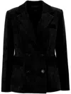 D Exterior Double-breasted Suit Jacket In Black