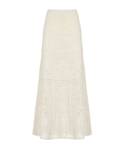 D Exterior D.exterior Lace Maxi Skirt In White