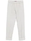 D Exterior D.exterior Light Grey Trousers With Elasticated Waistband In Gray