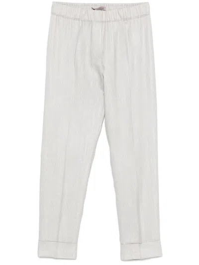 D EXTERIOR D.EXTERIOR LIGHT GREY TROUSERS WITH ELASTICATED WAISTBAND