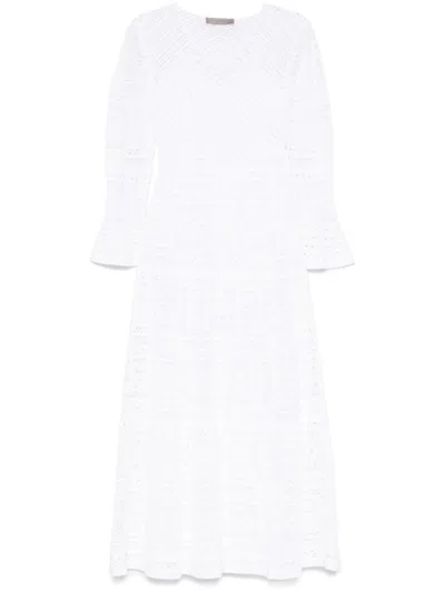 D EXTERIOR DEXTERIOR LONG FLOWING DRESS WITH TEXTURED PATTERNS
